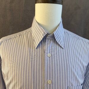 New Henry Jacobson Lg purple cotton hidden button down collar sport shirt